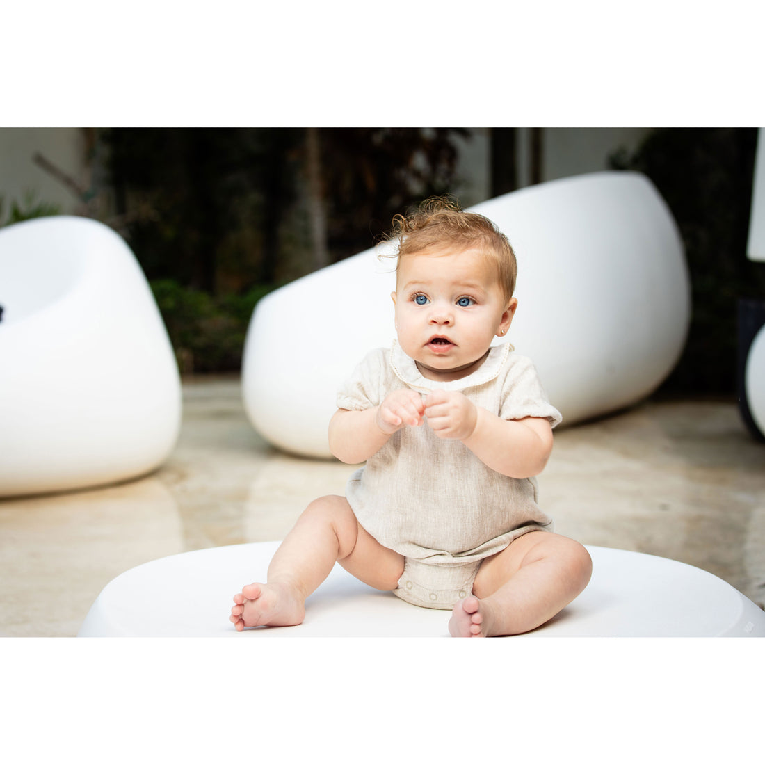 Coco Blanc Sand Linen Bloomer Set