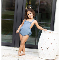 Coco Blanc Blue Denim Baby Romper
