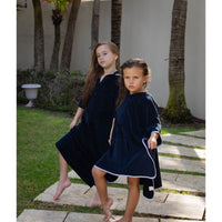 Coco Blanc Navy Terry Poncho