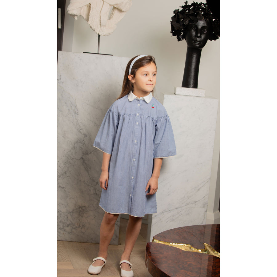 Coco Blanc Navy Striped Dress