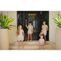 Coco Blanc Sand Linen Button Shorts