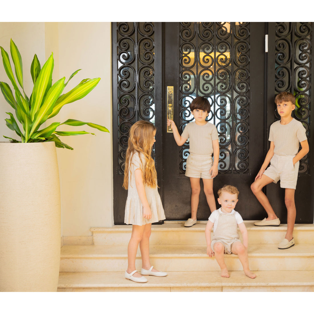 Coco Blanc Sand Linen Dressy Shorts