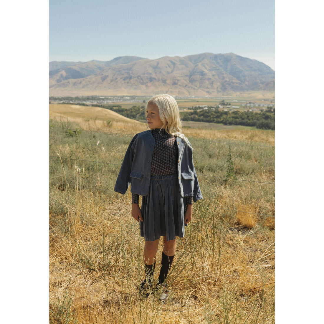 L by Ladida Grey Pleated Skirt