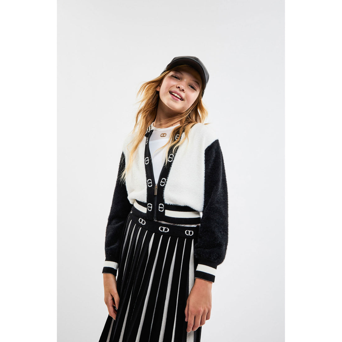 Twinset Black/Off White Knit Skirt