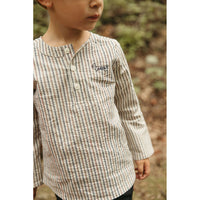 Arza Taupe Seersucker Stripe Tunic
