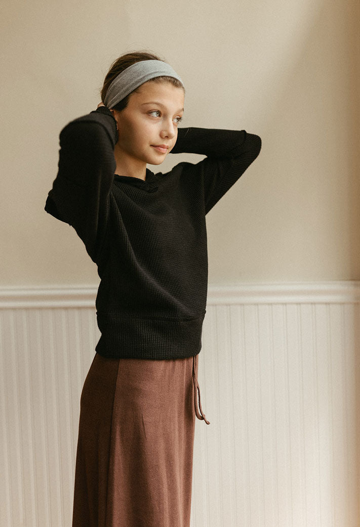 ELEMENTS Jet Black Waffle Top