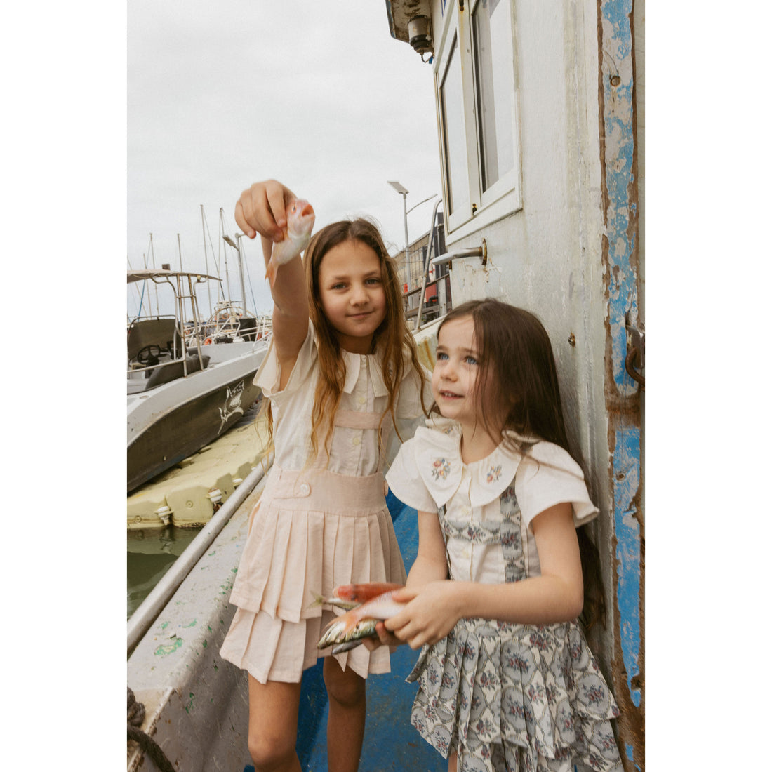 1984 Light Pink Pleated Suspender Skirt