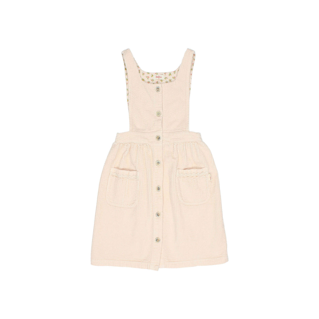 Buho Cream Pink Corduroy Dress