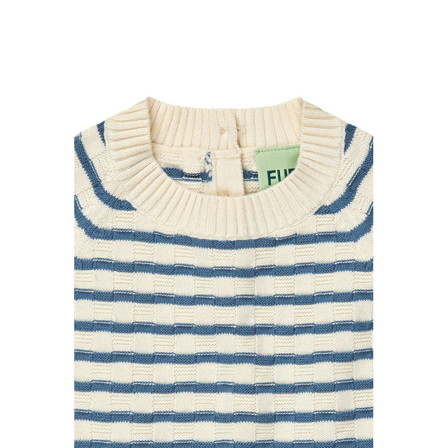 FUB Ecru/Washed Indigo Baby Checked Top