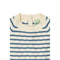 FUB Ecru/Washed Indigo Baby Checked Top
