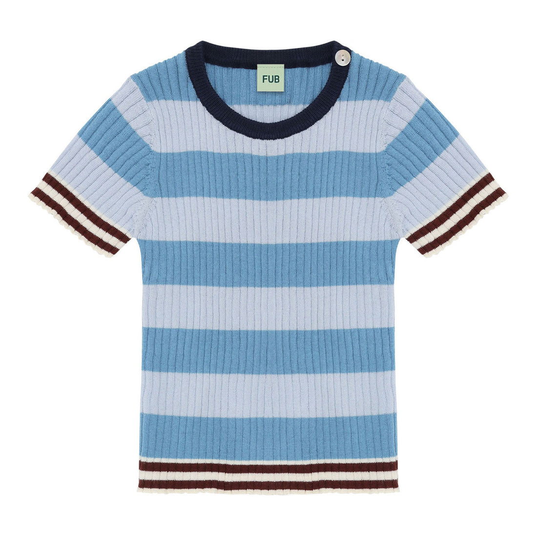 FUB Sea/Pale Blue Rib Baby Tee