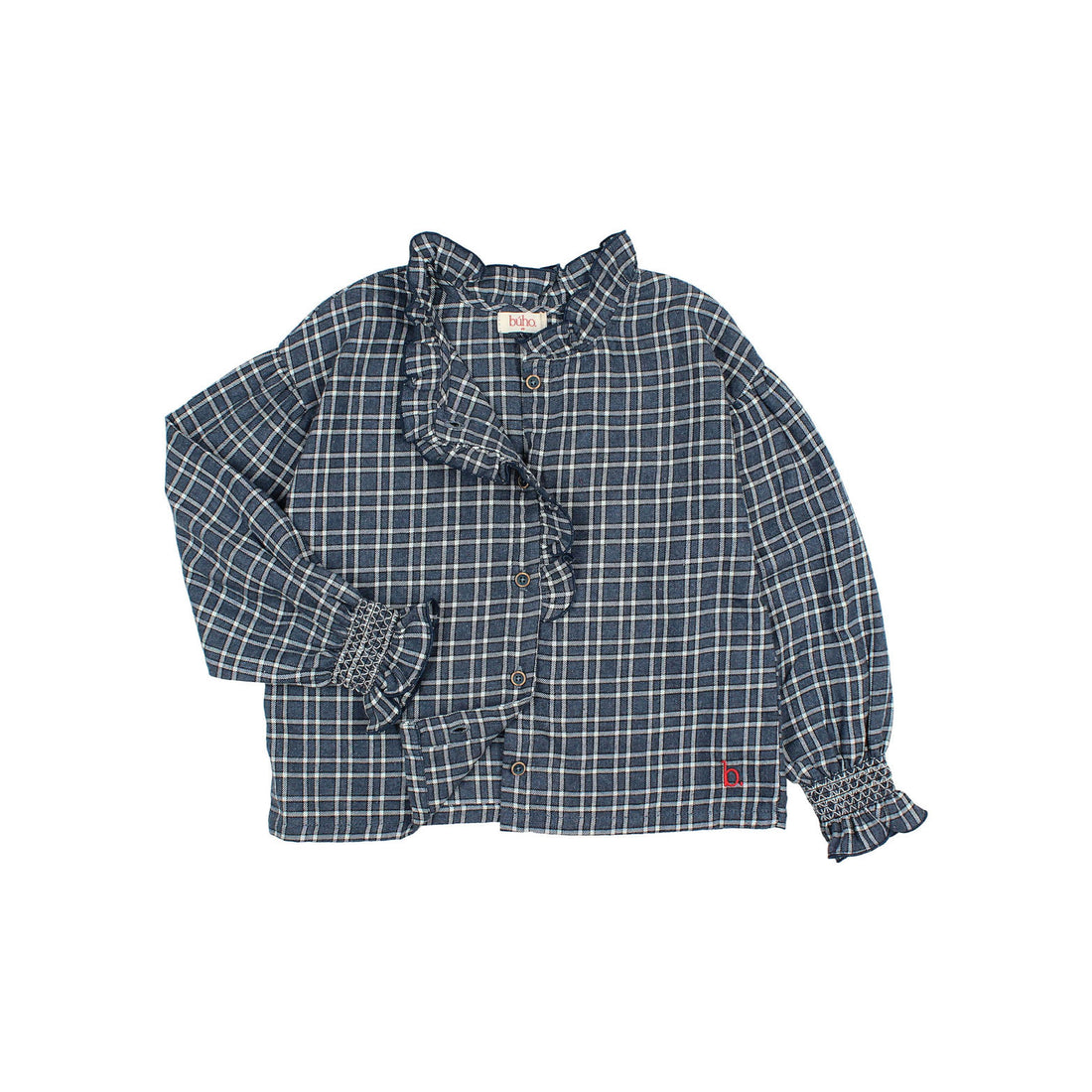 Buho Navy Tartan Blouse