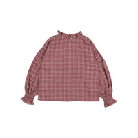 Buho Pomegranate Tartan Blouse