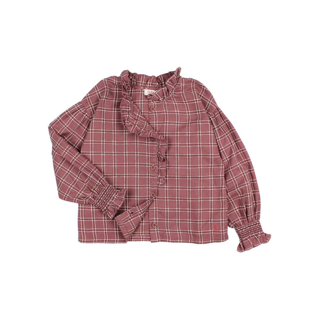 Buho Pomegranate Tartan Blouse