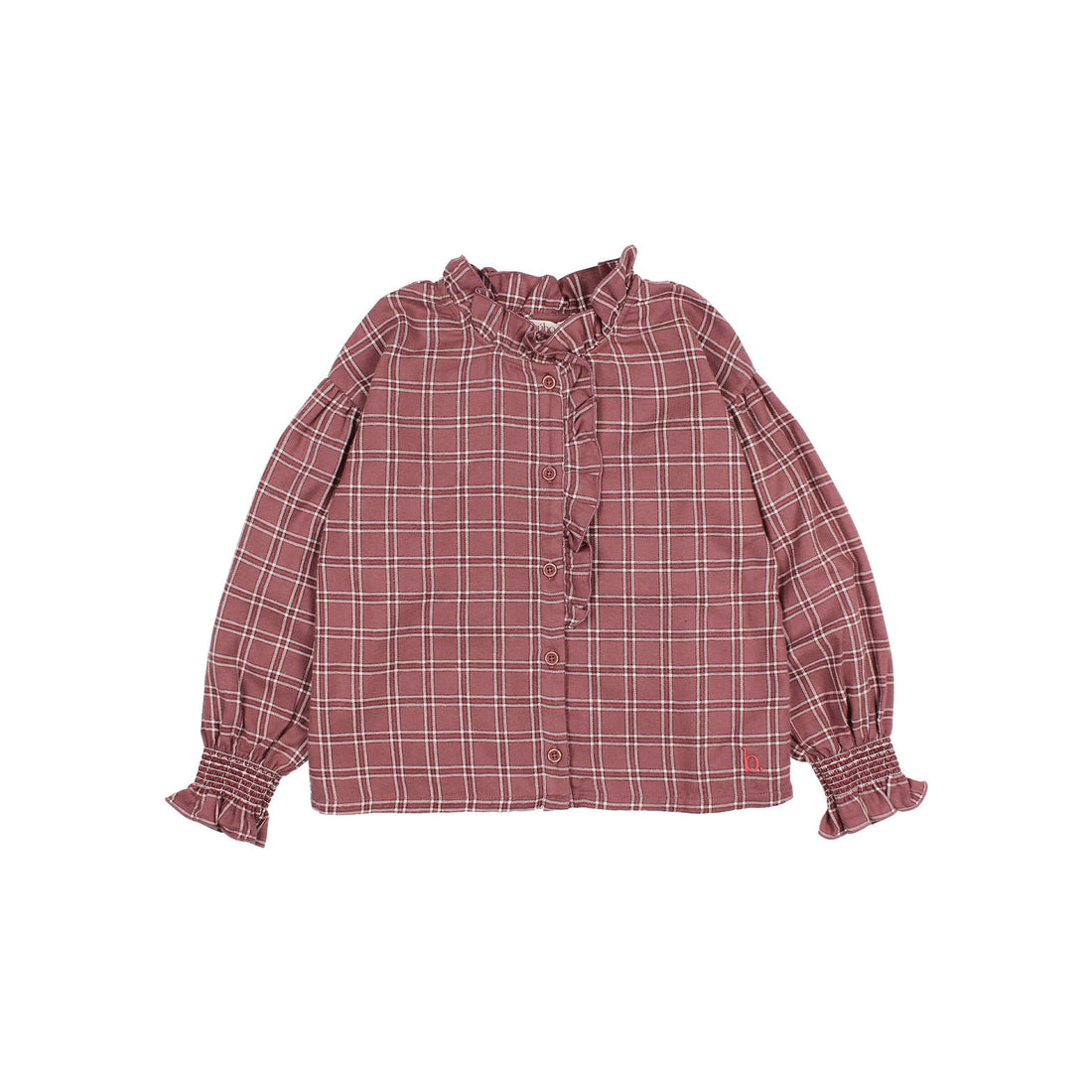 Buho Pomegranate Tartan Blouse