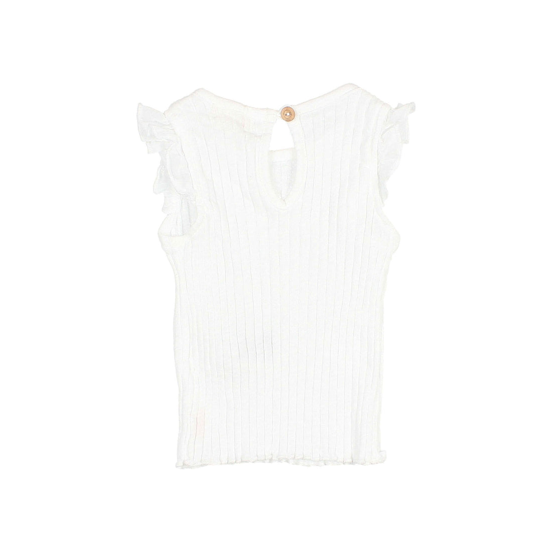 Buho White Rib Ruffle Baby T-Shirt