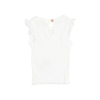 Buho White Rib Ruffle Baby T-Shirt