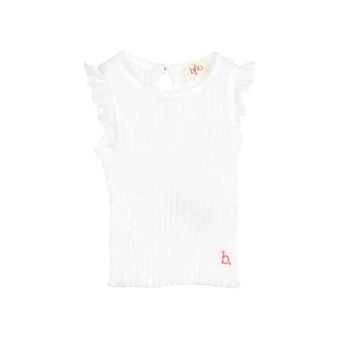Buho White Rib Ruffle Baby T-Shirt