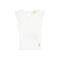 Buho White Rib Ruffle Baby T-Shirt