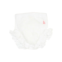 Buho White Rib Ruffle Culotte