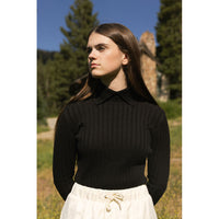 Clubhouse Black Fold Over Turtleneck