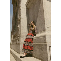 Ava and Lu Taupe Rustic Ruffle Layered Skirt