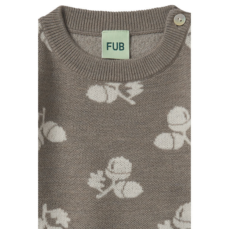 FUB Hazel Melange/Ecru Acorn Baby Sweater
