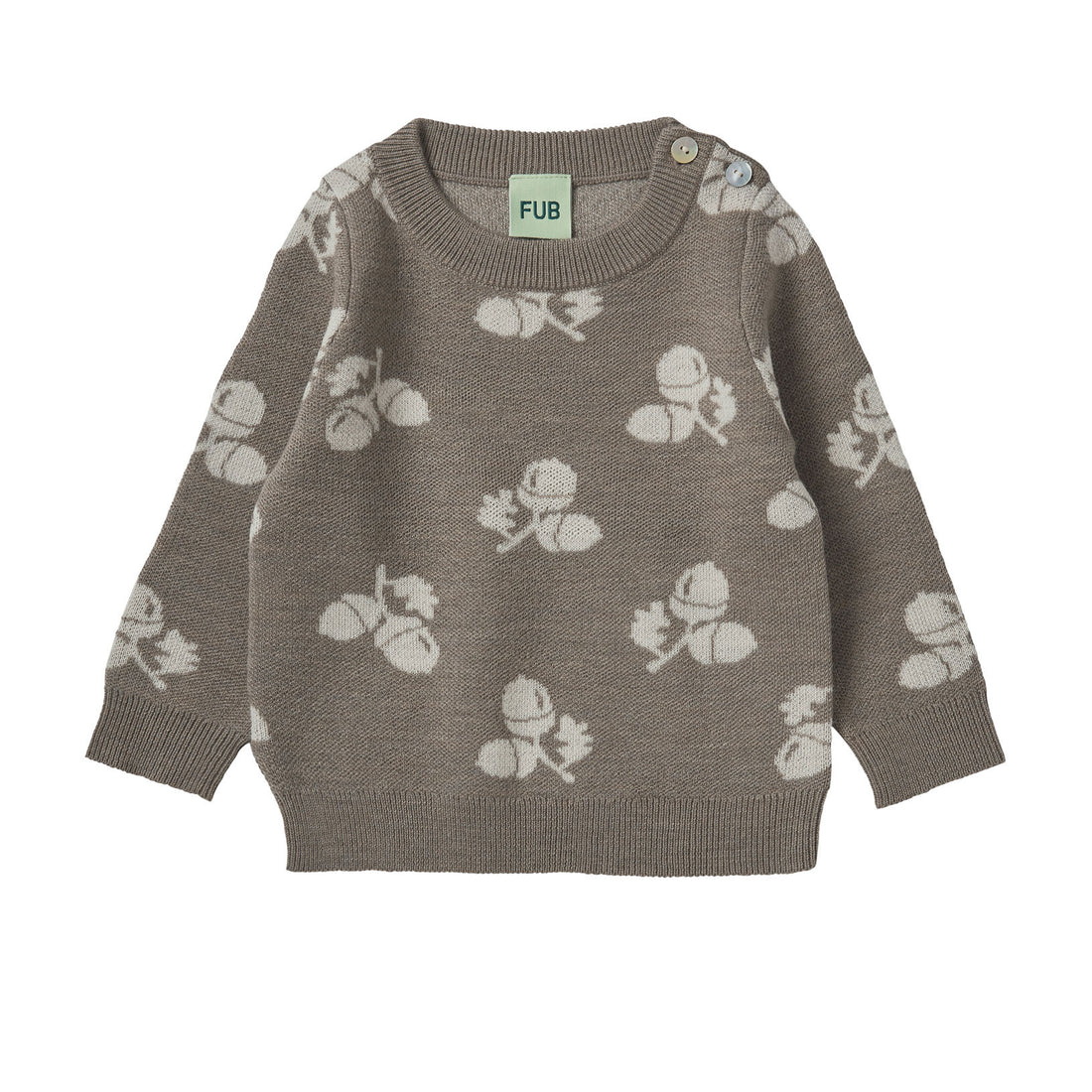 FUB Hazel Melange/Ecru Acorn Baby Sweater