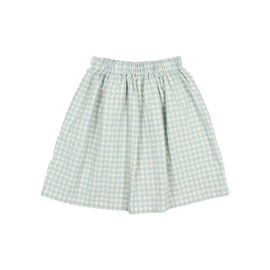 Buho Aqua Gingham Midi Skirt