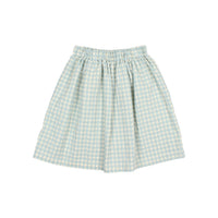 Buho Aqua Gingham Midi Skirt