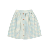 Buho Aqua Gingham Midi Skirt