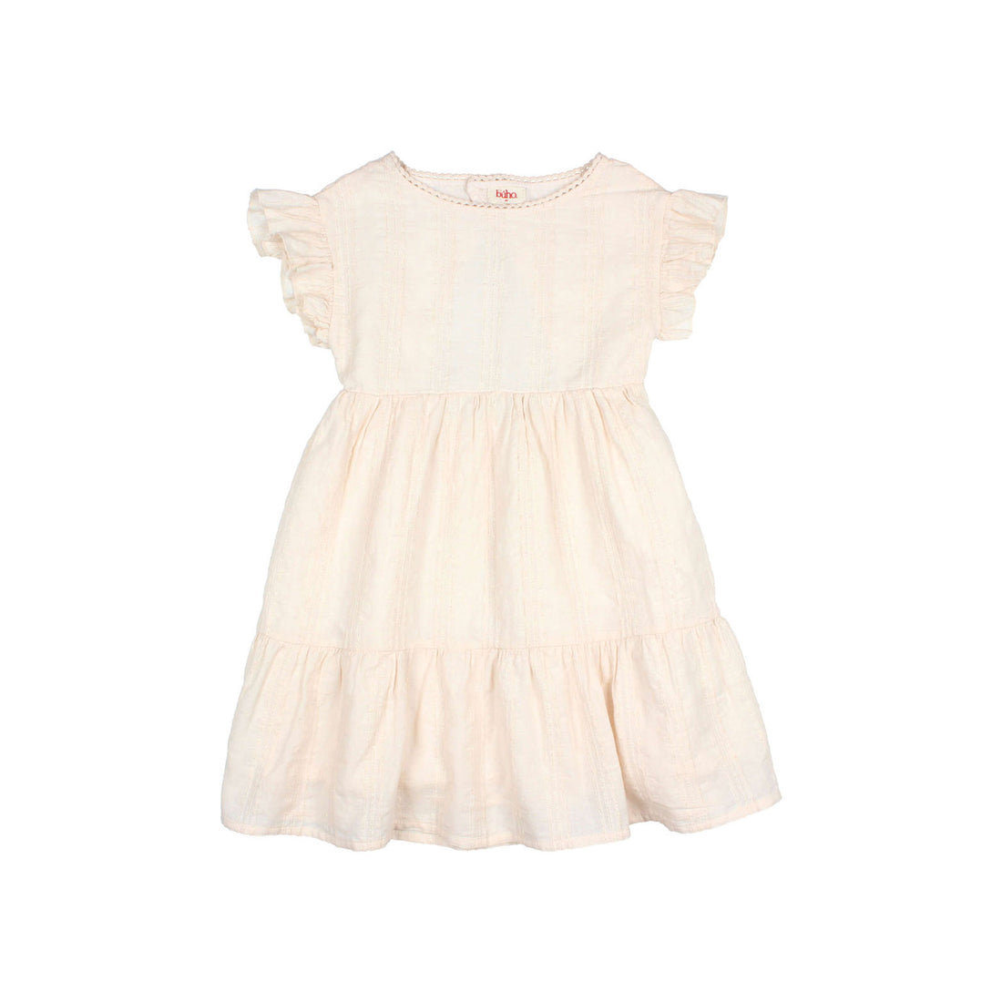Buho Cream Pink Chic Lurex Dress