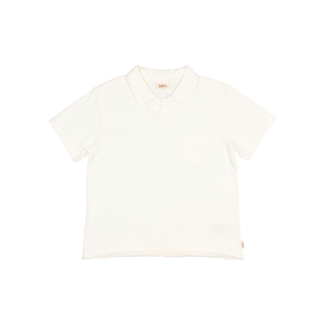 Buho White Pocket Polo