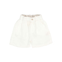 Buho White Linen Bermuda