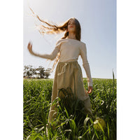 Elements Washed Taupe Denim Drawstring Skirt