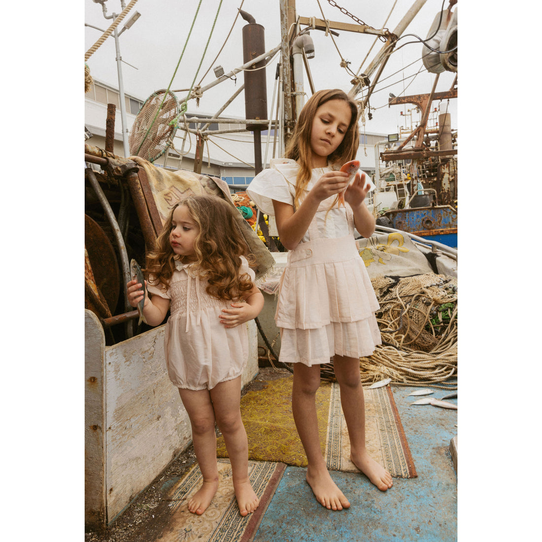 1984 Light Pink Smocked Romper