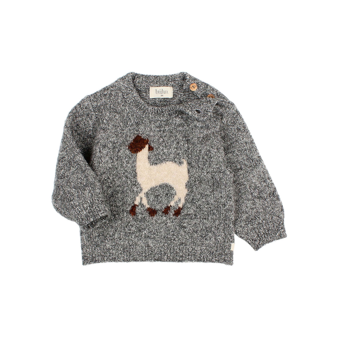 Buho Grey Melange Baby Llama Sweater
