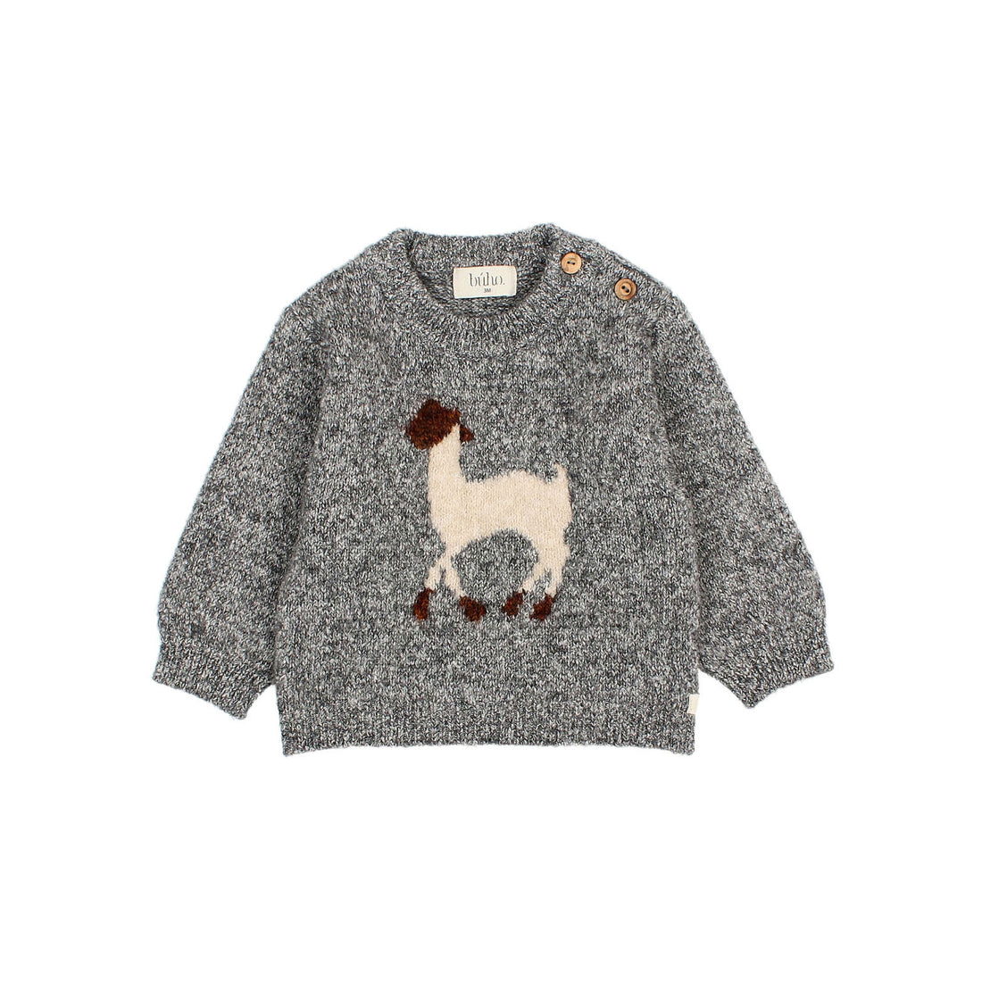 Buho Grey Melange Baby Llama Sweater