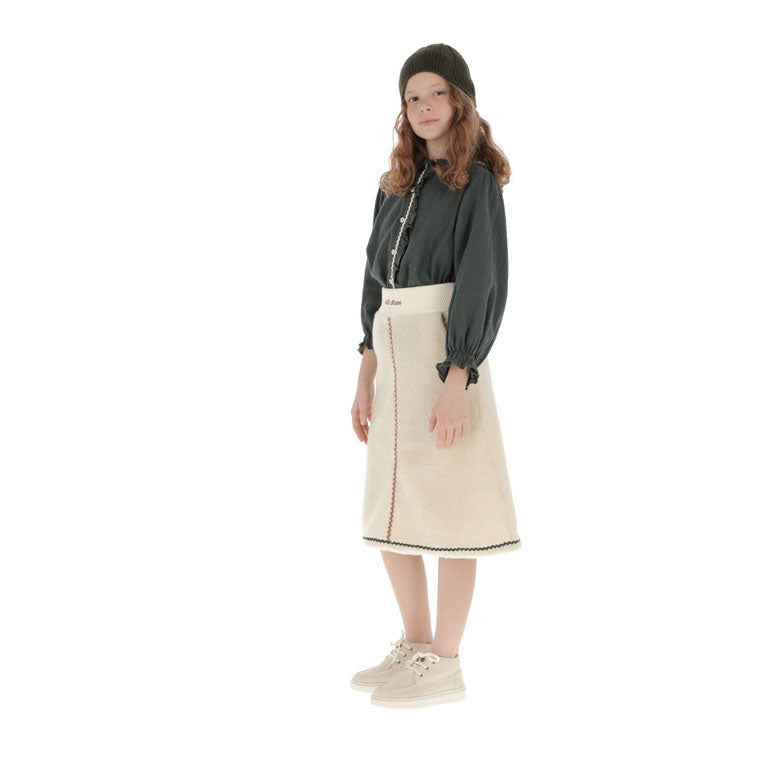 Belle Chiara Ecru Lamb Skirt