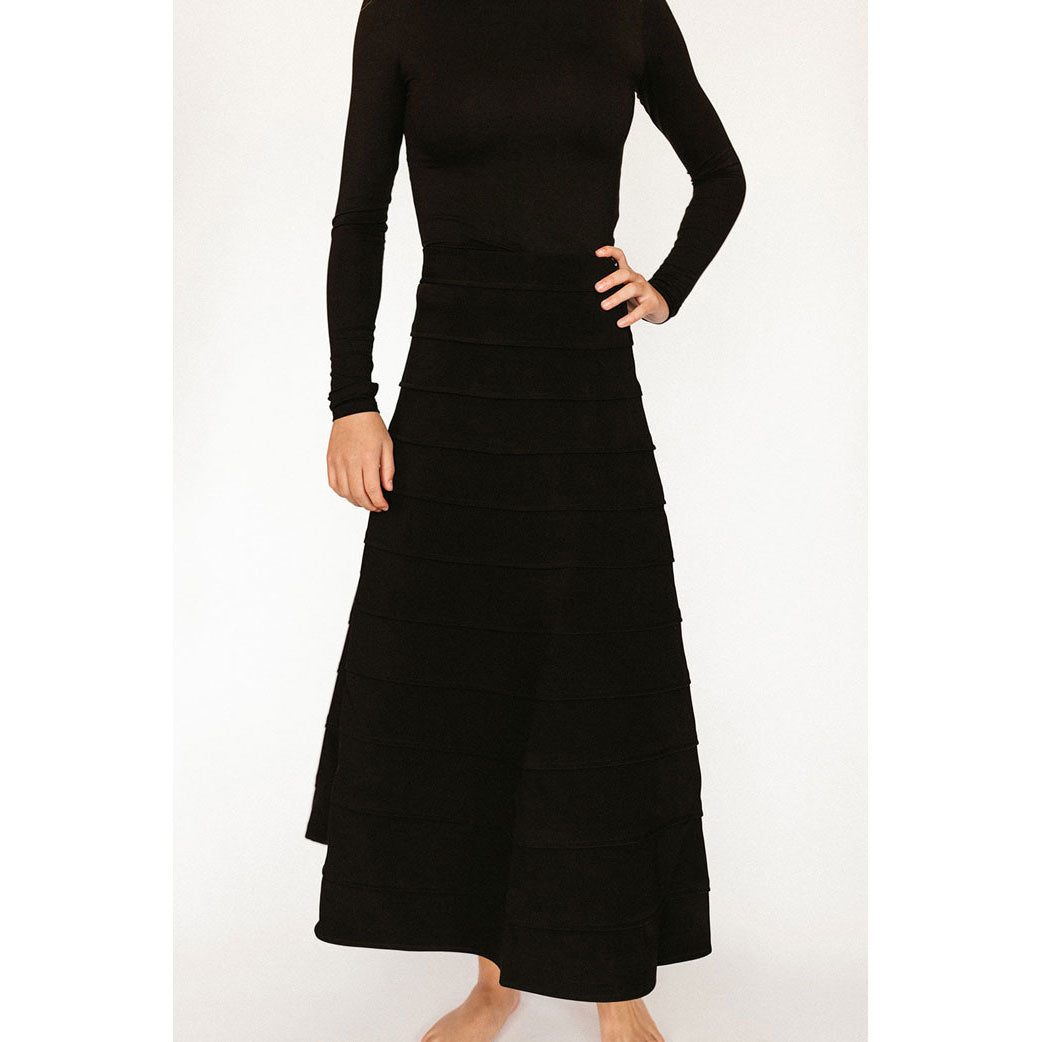 Ava and Lu Black Cascade Skirt