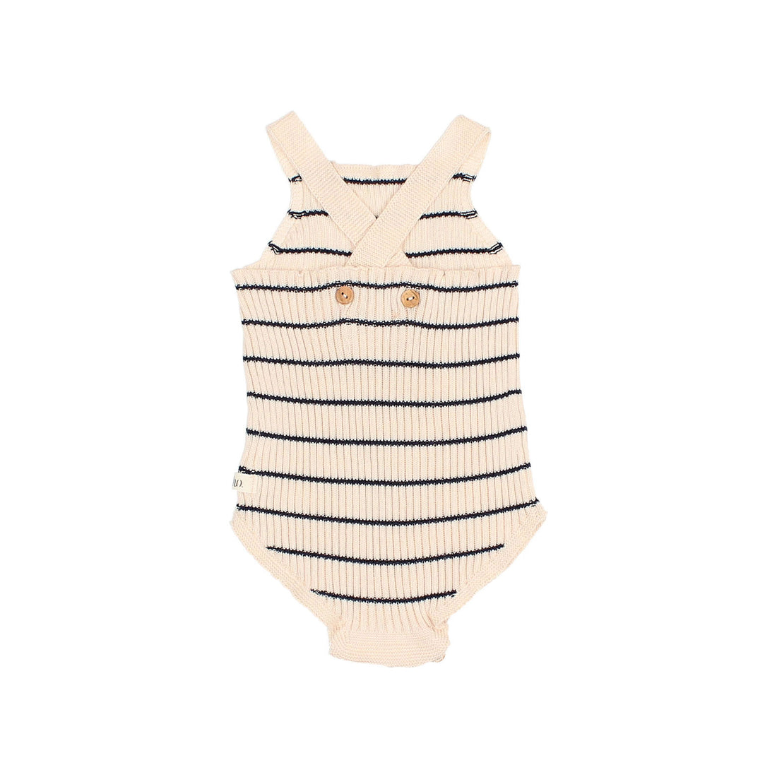 Buho Ecru Stripes Baby Rib Knit Romper