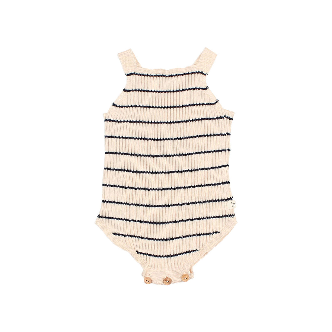 Buho Ecru Stripes Baby Rib Knit Romper
