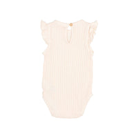 Buho Ivory Baby Rib Ruffle Bodysuit