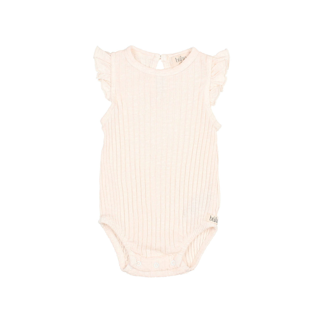 Buho Ivory Baby Rib Ruffle Bodysuit