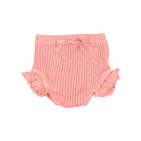 Buho Peach Pink Baby Rib Ruffle Bloomers