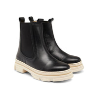 ANGULUS Black/White Sole Chelsea Zipper Boots