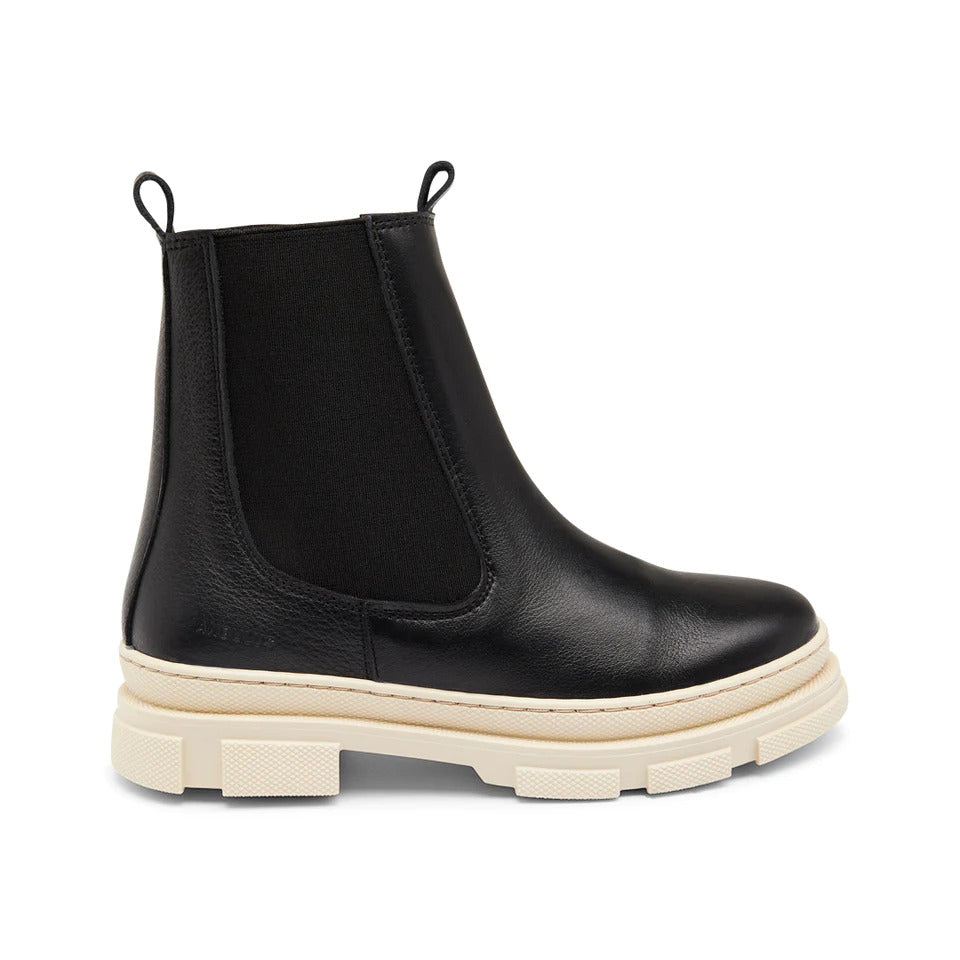 ANGULUS Black/White Sole Chelsea Zipper Boots