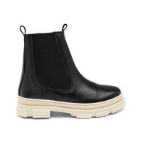 ANGULUS Black/White Sole Chelsea Zipper Boots