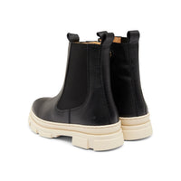ANGULUS Black/White Sole Chelsea Zipper Boots