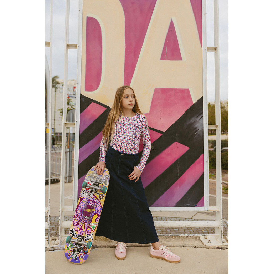 Clubhouse Dark Denim Paneled Skirt